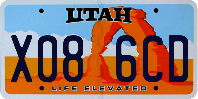 UT license plate X086CD