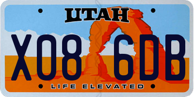 UT license plate X086DB