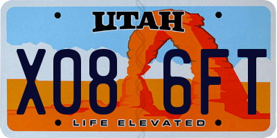 UT license plate X086FT