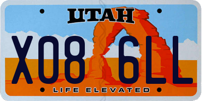 UT license plate X086LL