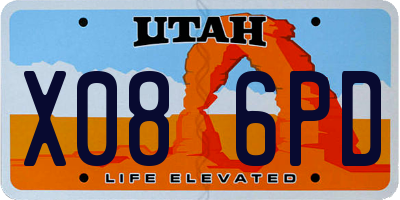 UT license plate X086PD