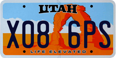 UT license plate X086PS