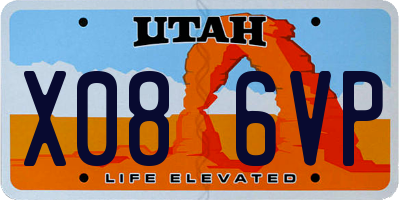 UT license plate X086VP