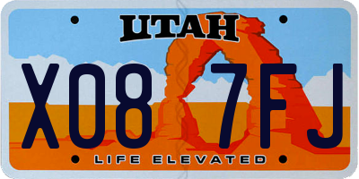 UT license plate X087FJ