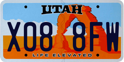 UT license plate X088FW