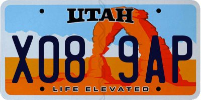 UT license plate X089AP
