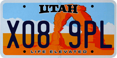 UT license plate X089PL