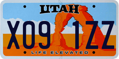 UT license plate X091ZZ