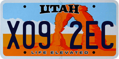 UT license plate X092EC