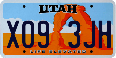 UT license plate X093JH