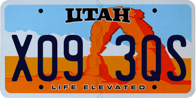 UT license plate X093QS