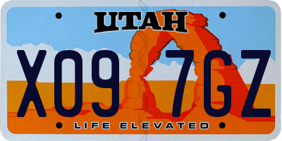 UT license plate X097GZ