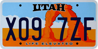 UT license plate X097ZF
