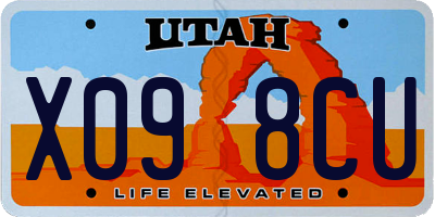 UT license plate X098CU