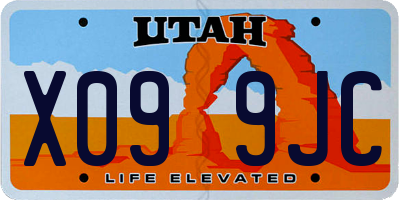UT license plate X099JC