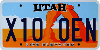 UT license plate X100EN