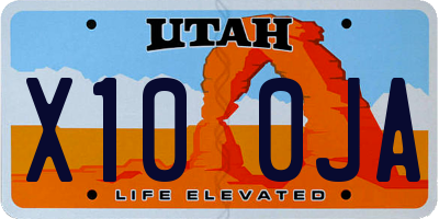 UT license plate X100JA