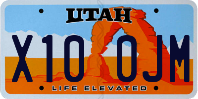 UT license plate X100JM