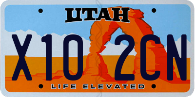 UT license plate X102CN