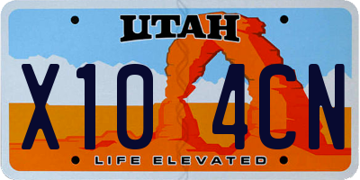 UT license plate X104CN