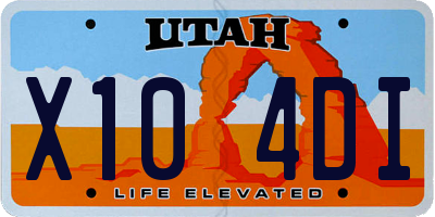 UT license plate X104DI