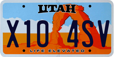 UT license plate X104SV