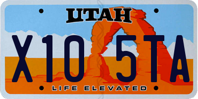 UT license plate X105TA