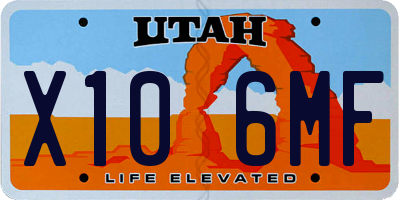 UT license plate X106MF