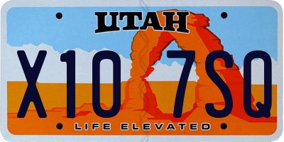 UT license plate X107SQ
