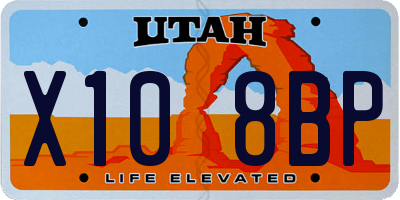 UT license plate X108BP
