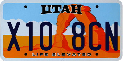 UT license plate X108CN
