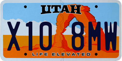 UT license plate X108MW