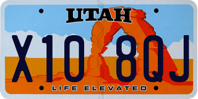 UT license plate X108QJ