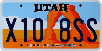 UT license plate X108SS