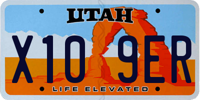 UT license plate X109ER