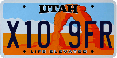 UT license plate X109FR