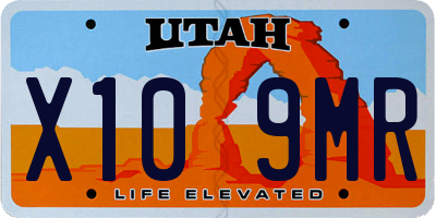UT license plate X109MR