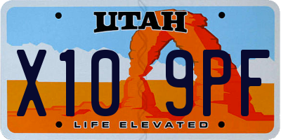 UT license plate X109PF