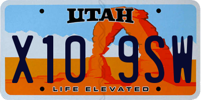 UT license plate X109SW