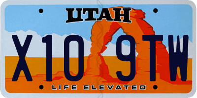 UT license plate X109TW