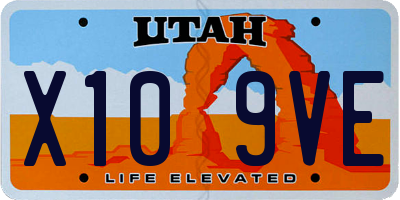 UT license plate X109VE