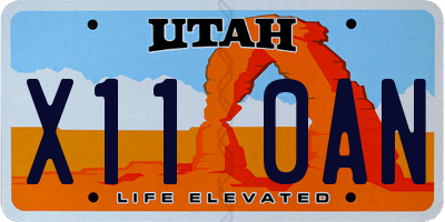 UT license plate X110AN