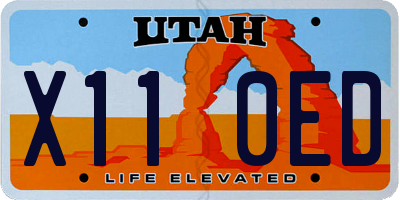 UT license plate X110ED