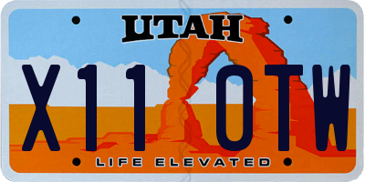 UT license plate X110TW