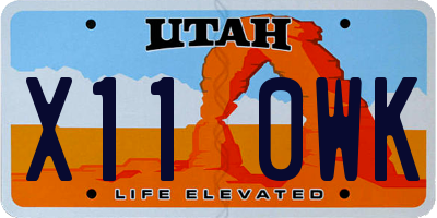 UT license plate X110WK