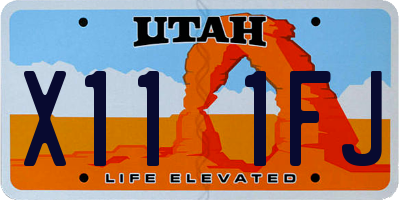 UT license plate X111FJ