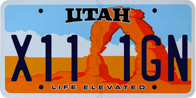 UT license plate X111GN