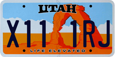 UT license plate X111RJ