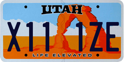 UT license plate X111ZE