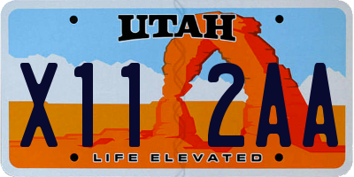 UT license plate X112AA